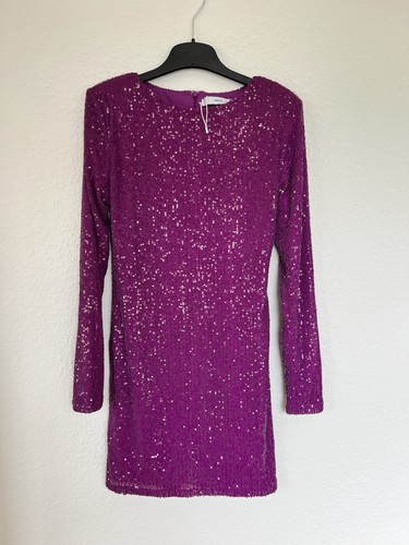 Violettes paillettenkleid kurz - paillettenkleid,