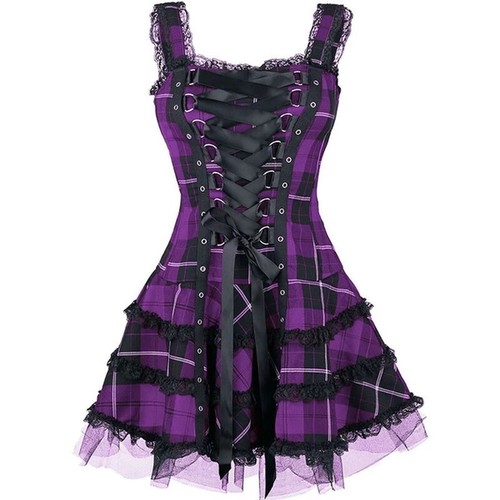 Damen gothic vintage kariertes - gothic,