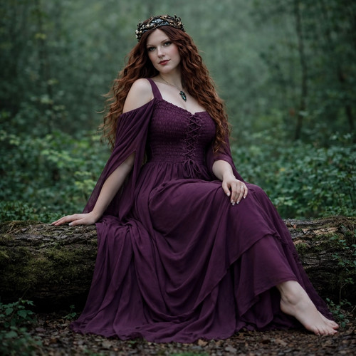 Dress smocked bodice lace - dress, up