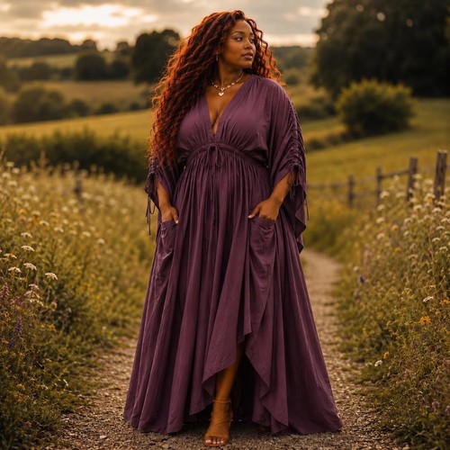 Goth maxi dress bell sleeves - maxi,
