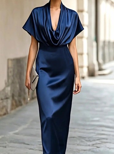 Elegantes blaues satin - blaues,