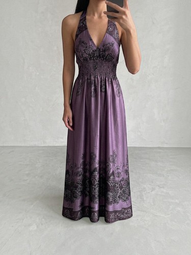 Langes kleid satin lila - langes,