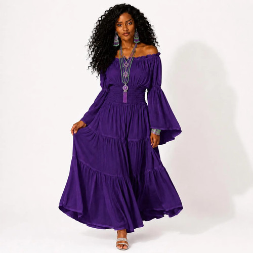 Romantic bohemian dress curvy - bohemian, dress,