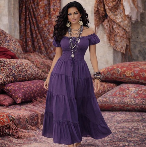 Maxi dress crinkle rayon - maxi,