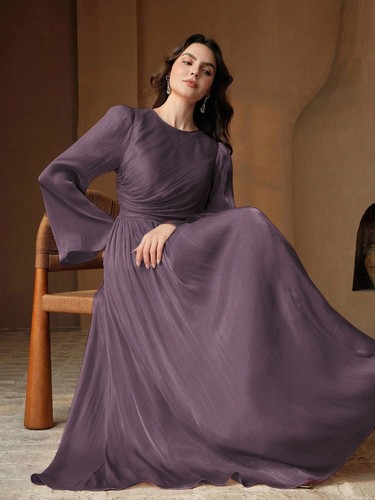 Elegantes damen langarm - elegantes, kleid