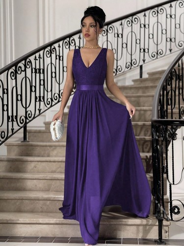 Elegantes linien maxikleid - a,