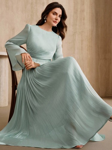 Elegantes damen langarm kleid - damen,