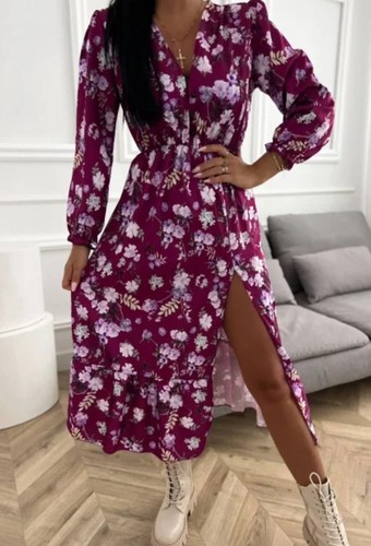 Damen maxikleid beere violett - beere,